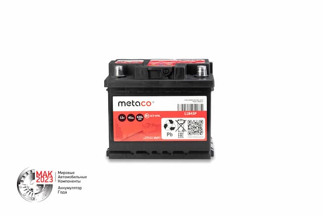 Аккумулятор (АКБ METACO 45АЧ 420А 207х175х175 (R) ETN0)